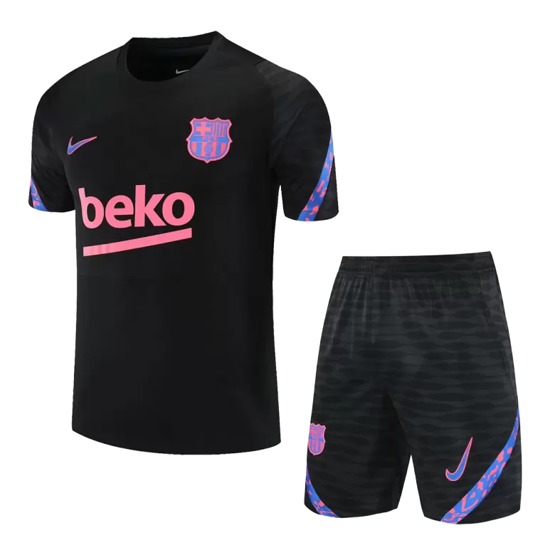 Men's Barcelona Pre-Match Soccer Jersey Kit (Jersey+Shorts) 2021/22 - BuyJerseyshop