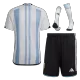 Men's Argentina Home Soccer Jersey Whole Kit (Jersey+Shorts+Socks) 2022 - BuyJerseyshop