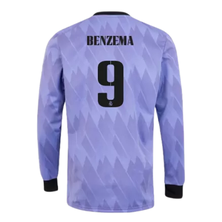 Men's BENZEMA #9 Real Madrid Away Soccer Long Sleeves Jersey Shirt 2022/23 - BuyJerseyshop