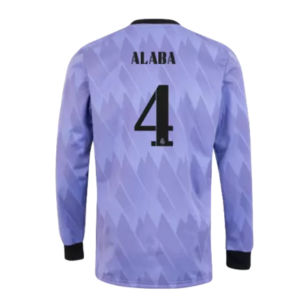 Men's ALABA #4 Real Madrid Away Soccer Long Sleeves Jersey Shirt 2022/23 - BuyJerseyshop