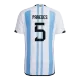 PAREDES #5 Argentina Three Stars Home Player Version Jersey World Cup 2022 Men - BuyJerseyshop