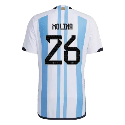 MOLINA #26 Argentina Three Stars Home Player Version Jersey World Cup 2022 Men - BuyJerseyshop