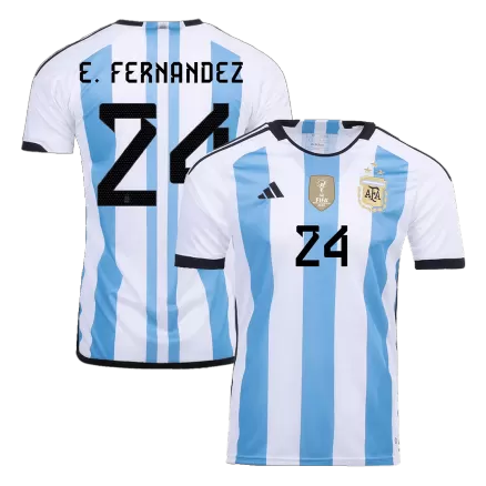 Men's E. FERNANDEZ #24 Argentina Home Soccer Jersey Shirt 2022 - BuyJerseyshop