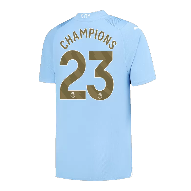 Men's CHAMPIONS #23 Manchester City Home Soccer Jersey Shirt 2023/24 - BuyJerseyshop