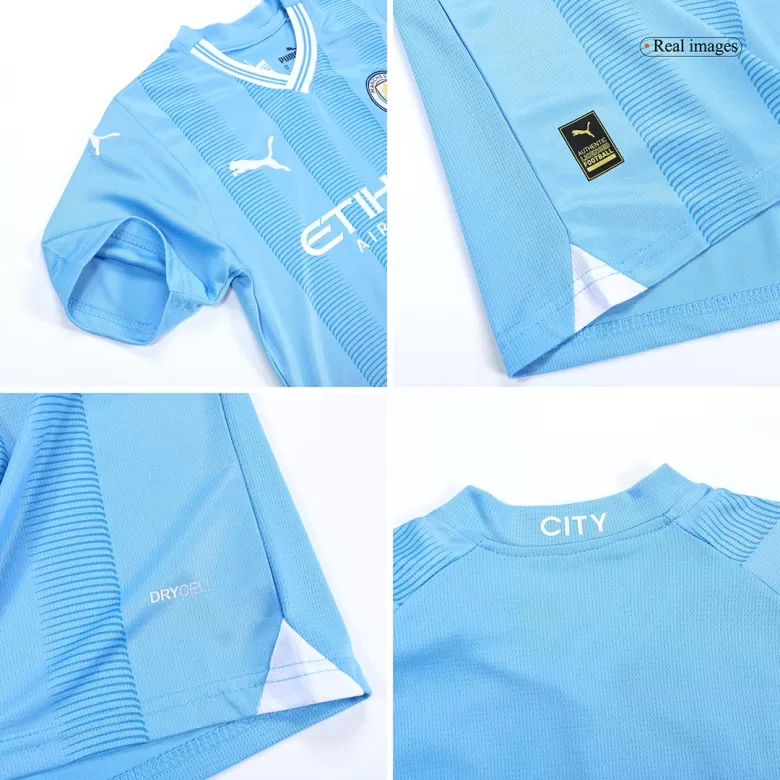 Kids Manchester City Home Soccer Jersey Whole Kit (Jersey+Shorts+Socks) 2023/24 - BuyJerseyshop