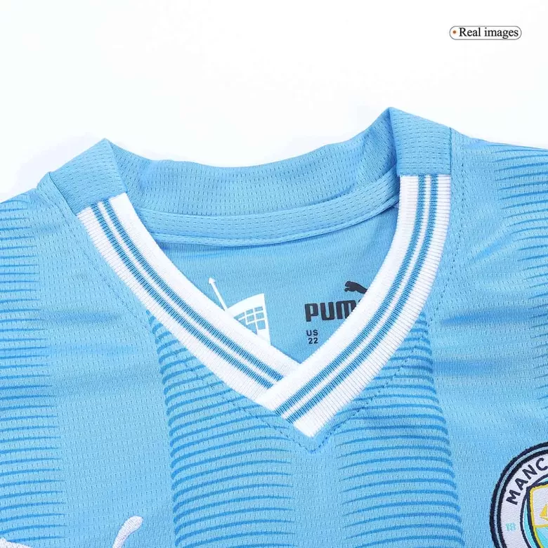 Kids Manchester City Home Soccer Jersey Kit (Jersey+Shorts) 2023/24 - BuyJerseyshop