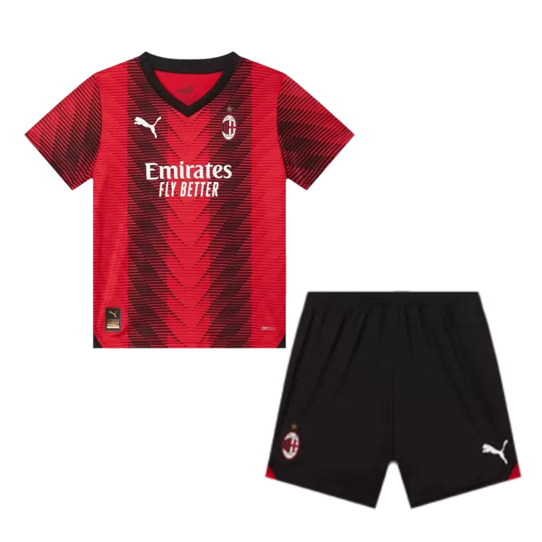 Kids AC Milan Home Soccer Jersey Whole Kit (Jersey+Shorts+Socks) 2023/24 - BuyJerseyshop