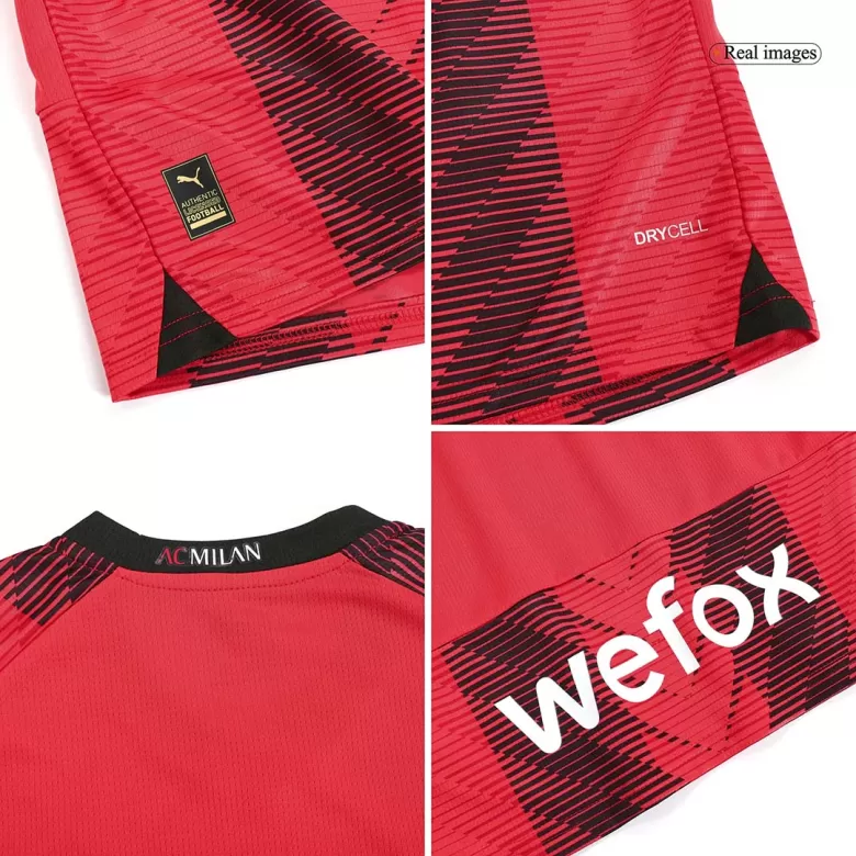 Kids AC Milan Home Soccer Jersey Kit (Jersey+Shorts) 2023/24 - BuyJerseyshop
