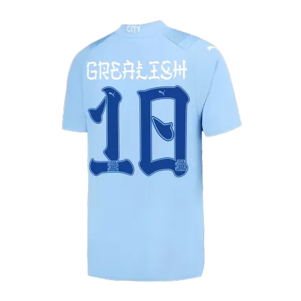 Men's GREALISH #10 Manchester City Home “Japanese Tour Printing”Soccer Jersey Shirt 2023/24 - BuyJerseyshop