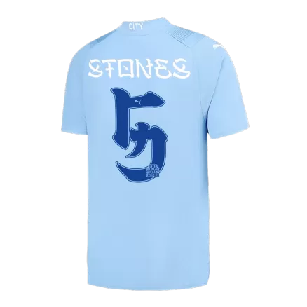 Men's STONES #5 Manchester City“Japanese Tour Printing” Home Soccer Jersey Shirt 2023/24 - BuyJerseyshop