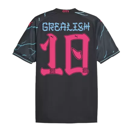 Men's GREALISH #10 Manchester City Third Away Soccer Jersey Shirt 2023/24-Japanese Tour Printing - BuyJerseyshop