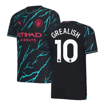 Men's GREALISH #10 Manchester City Third Away Soccer Jersey Shirt 2023/24 - BuyJerseyshop