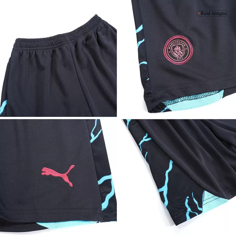 Kids Manchester City Third Away Soccer Jersey Whole Kit (Jersey+Shorts+Socks) 2023/24 - BuyJerseyshop