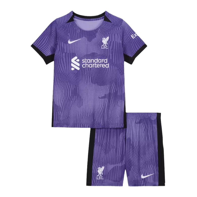 Kids Liverpool Third Away Soccer Jersey Whole Kit (Jersey+Shorts+Socks) 2023/24 - BuyJerseyshop