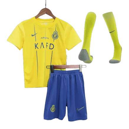 Kids Al Nassr Home Soccer Jersey Whole Kit (Jersey+Shorts+Socks) 2023/24 - BuyJerseyshop