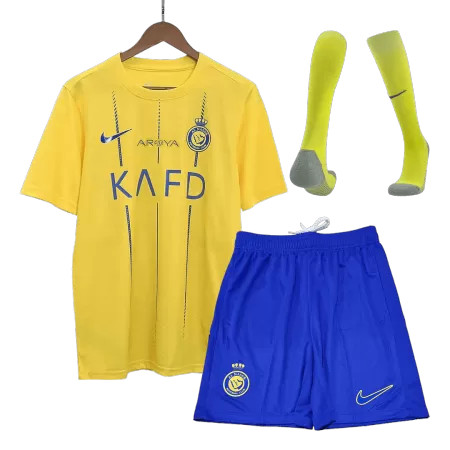 Men's Al Nassr Home Soccer Jersey Whole Kit (Jersey+Shorts+Socks) 2023/24 - BuyJerseyshop