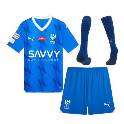 Kids Al Hilal SFC Home Soccer Jersey Whole Kit (Jersey+Shorts+Socks) 2023/24 - BuyJerseyshop