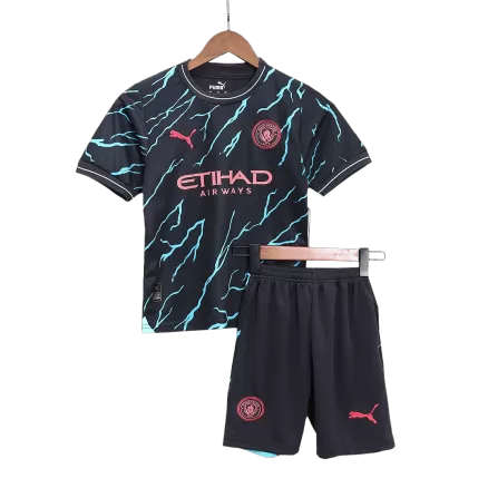 Kids Manchester City Third Away Soccer Jersey Kit (Jersey+Shorts) 2023/24 - BuyJerseyshop