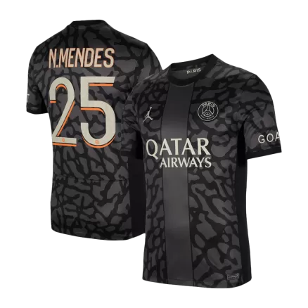 Men's N.MENDES #25 PSG Third Away Soccer Jersey Shirt 2023/24 - BuyJerseyshop