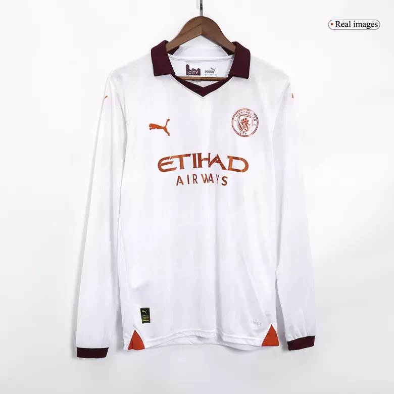 Men's Manchester City Away Long Sleeves Soccer Jersey Shirt 2023/24 - BuyJerseyshop