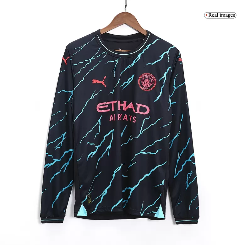 Men's Manchester City Third Away Long Sleeves Soccer Jersey Shirt 2023/24 - BuyJerseyshop