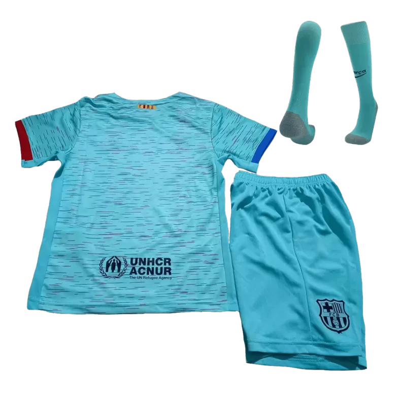 Kids Barcelona Third Away Soccer Jersey Whole Kit (Jersey+Shorts+Socks) 2023/24 - BuyJerseyshop