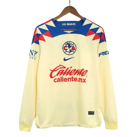Men's Club America Home Long Sleeves Soccer Jersey Shirt 2023/24 - BuyJerseyshop