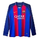 Barcelona Retro Jerseys 2016/17 Home Long Sleeve Soccer Jersey For Men - BuyJerseyshop