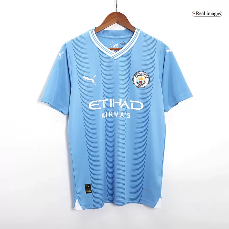 Men's Manchester City Home Soccer Uniform 2023/24 - BuyJerseyshop