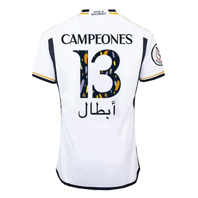 Men's CAMPEONES #13 Real Madrid Home Soccer Jersey Shirt 2023/24 - BuyJerseyshop