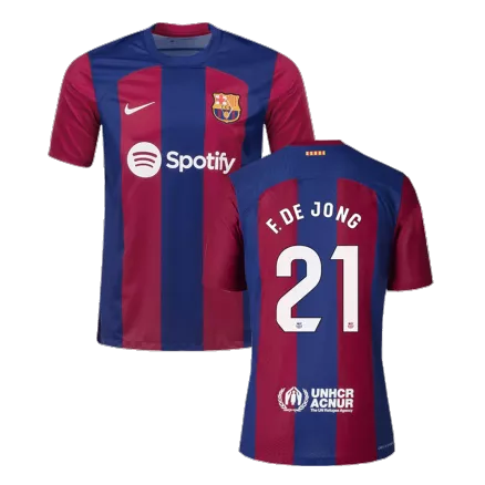 Men's F. DE JONG #21 Barcelona Home Soccer Jersey Shirt 2023/24 - BuyJerseyshop