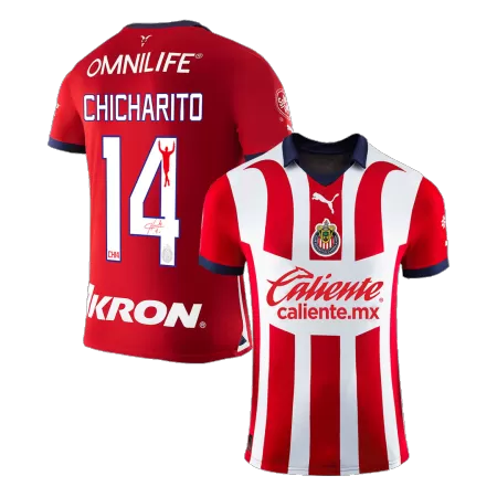 Men's Sign CHICHARITO #14 Chivas Home Soccer Jersey Shirt 2023/24 - BuyJerseyshop