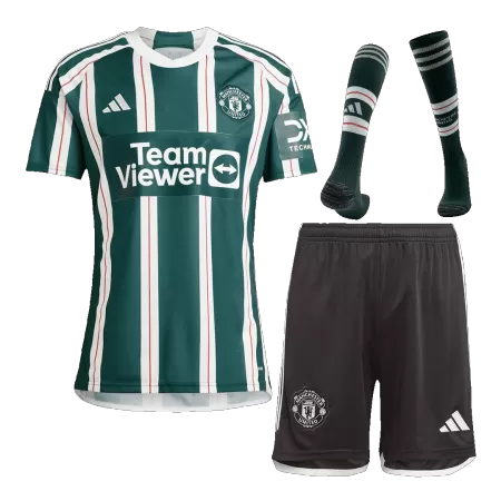 Men's Manchester United Away Soccer Jersey Whole Kit (Jersey+Shorts+Socks) 2023/24 - BuyJerseyshop