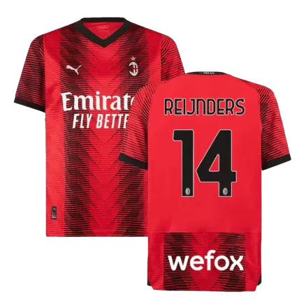 Men's REIJNDERS #14 AC Milan Home Soccer Jersey Shirt 2023/24 - BuyJerseyshop