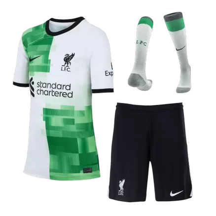 Kids Liverpool Away Soccer Jersey Whole Kit (Jersey+Shorts+Socks) 2023/24 - BuyJerseyshop