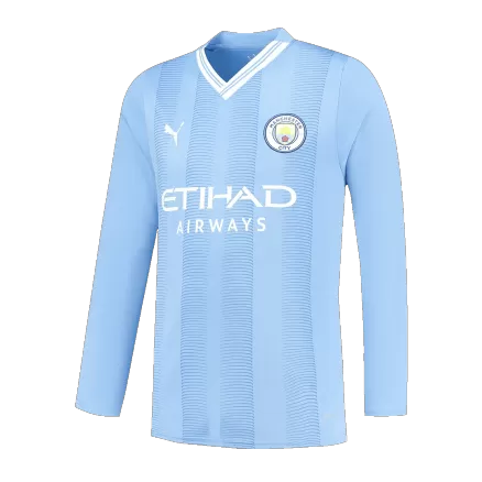 Men's Manchester City Home Long Sleeves Soccer Jersey Shirt 2023/24 - BuyJerseyshop