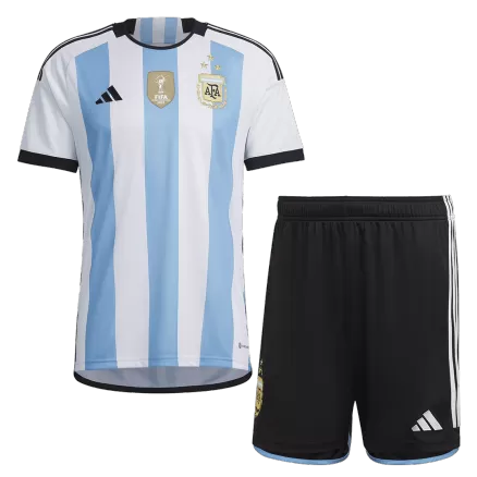 Kids Argentina Home Soccer Jersey Kit (Jersey+Shorts) 2022 - BuyJerseyshop