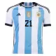 Men's DYBALA #21 Argentina Home Soccer Jersey Shirt 2022 - BuyJerseyshop
