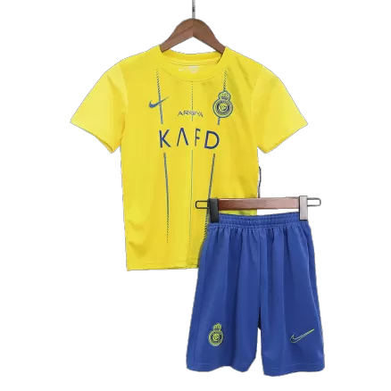 Kids Al Nassr Home Soccer Jersey Kit (Jersey+Shorts) 2023/24 - BuyJerseyshop