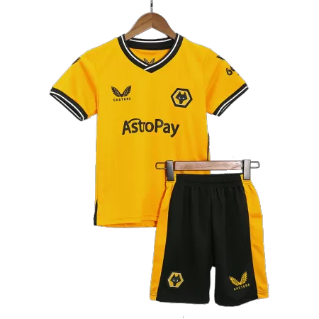 Kids Wolverhampton Wanderers Home Soccer Jersey Kit (Jersey+Shorts) 2023/24 - BuyJerseyshop