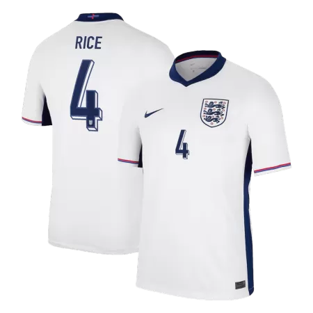 Men's RICE #4 England Home Soccer Jersey Shirt 2024 - BuyJerseyshop