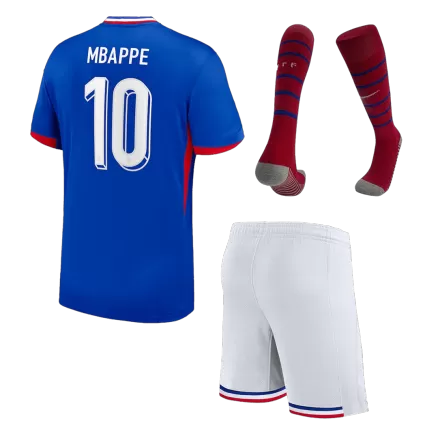 Kids MBAPPE #10 France Home Soccer Jersey Whole Kit (Jersey+Shorts+Socks) 2024 - BuyJerseyshop