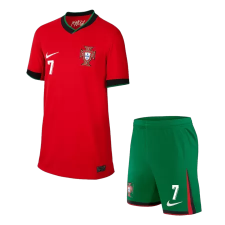 Kids RONALDO #7 Portugal Home Soccer Jersey Kit (Jersey+Shorts) 2024 - BuyJerseyshop
