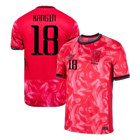 Men's KANGIN #18 South Korea Home Soccer Jersey Shirt 2024 - BuyJerseyshop