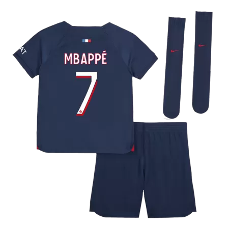 Kids MBAPPÉ #7 PSG Home Soccer Jersey Whole Kit (Jersey+Shorts+Socks) 2023/24 - BuyJerseyshop