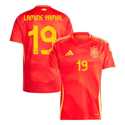 Men's LAMINE YAMAL #19 Spain Home Soccer Jersey Shirt 2024 - BuyJerseyshop