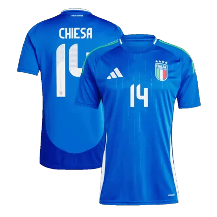 Men's CHIESA #14 Italy Home Soccer Jersey Shirt 2024 - BuyJerseyshop