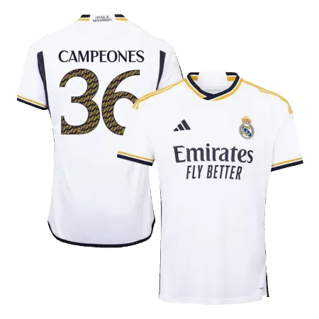 Men's CAMPEONES #36 Real Madrid Home Soccer Jersey Shirt 2023/24 - BuyJerseyshop