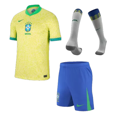 Men's Brazil Home Soccer Jersey Kit 2024 - BuyJerseyshop