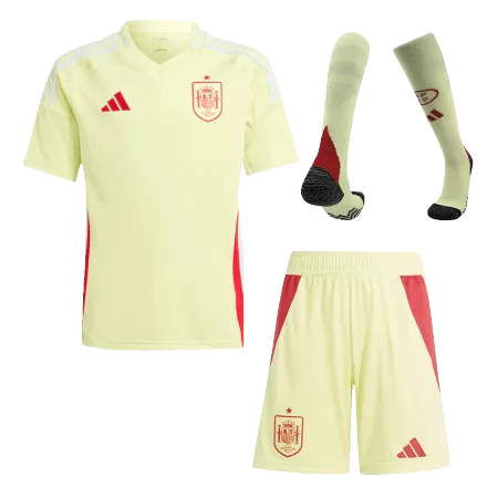 Kids Spain Away Soccer Jersey Whole Kit (Jersey+Shorts+Socks) 2024 - BuyJerseyshop